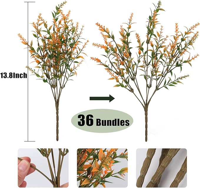 RECUTMS Fall Decoration for Home, Artificial Plants Spring Artificial Fall Flowers for Outdoors UV Resistant Artificial Plants Outdoor Artificial Flowers for Outdoors in Pots(Salmon)