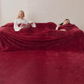 COOVA Oversized King Fleece Blanket 120x138 inches, Soft Cozy Warm Giant Extra Large 10'x11.5' Blanket for Bed, Sofa, Couch,Travel, Camping, California Huge Flannel Big Throw Blanket, Burgandy Red
