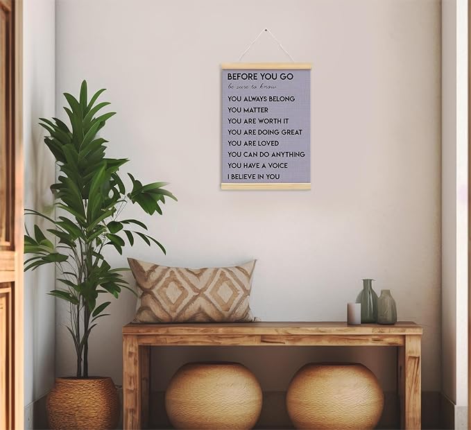 Mental Health Positive Affirmations Inspirational Wall Art Decor, Therapist Nurse Office Signs Wall Art Decor For Office Kids Teen Girls Room Bedroom Playroom Wall Decor Wood Posters Framed（purple）