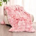 H&D Faux Fur Throw Blanket for Couch,Fluffy Cozy Soft Plush Luxury Thick Fuzzy Fleece Blanket for Couch Bed Sofa Bedroom Living Room,Comfy Bubble Blanket