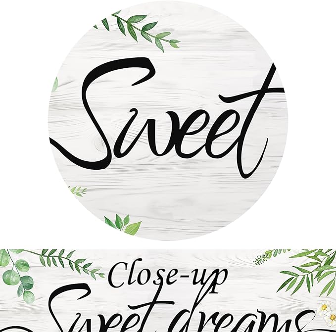 KREATIVE ARTS Large Sweet Dreams Wall Art - 20"x48" Canvas Quote Poster for Master Bedroom Above Bed - Inspirational Nature Plant Wood Decor - Framed Wall Art for Couple's Bedroom and Bathroom