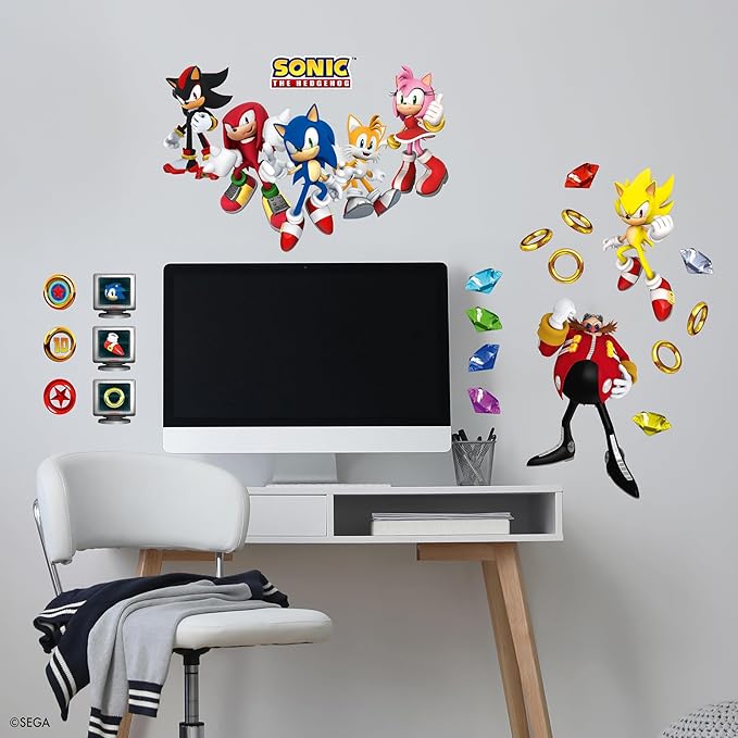 RoomMates Sonic The Hedgehog Characters Wall Decals, RMK5584SCS