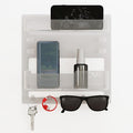 Bedside Wall Shelf Organizer – Floating Acrylic Shelf for Dorm & Bedroom Storage, Adhesive Wall Mounted Organizer for Phone, Remote, Glasses – Minimalist Clear Room Decor (Clear)