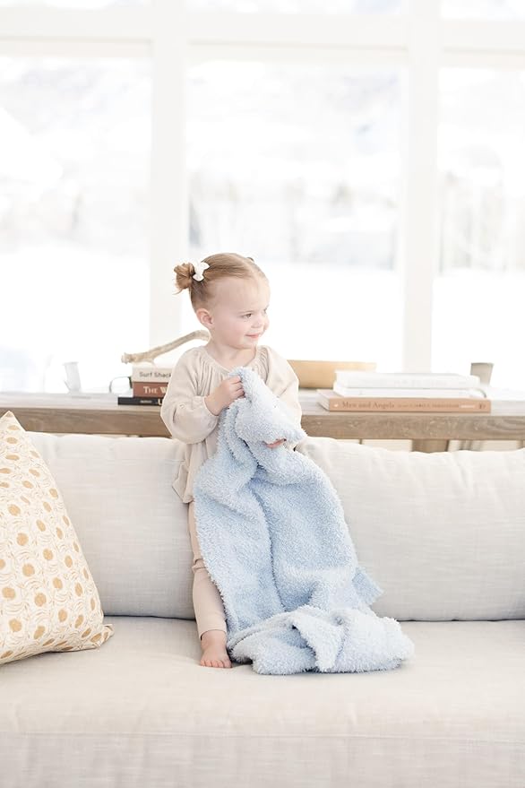 SARANONI Bamboni Luxury Baby Blanket | Cozy & Soft Plush Receiving Blankets | Perfect for Girls & Infant Baby Boy Blankets | Light Blue - 30” x 40”