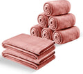 MOONLIGHT20015 Fleece Blanket Queen Size 8 Pack - Soft Fluffy Baby Pink Throw Blanket for Couch & Sofa, Lightweight Luxury 400 GSM Microfiber Fuzzy Bed Blankets and Throws (90 x 90 Inches, Queen)