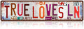 Vintage True Loves Ln Wall Decor Street Signs Pink Room Metal Tin Signs Gife for Women Girl 16 x 4 Inches
