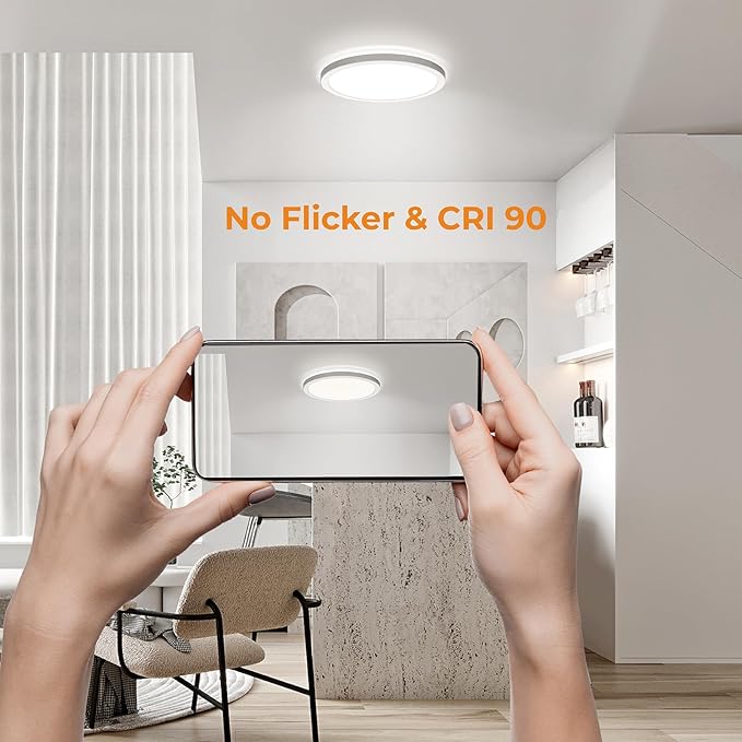 BLNAN 15.4 Inch LED Flush Mount Ceiling Light, 3000K-5000K 3 Color Selectable Ceiling Lights, 36W 3600LM Closet Light Fixture, Ceiling Lamp for Bedroom, Dining Room, Kitchen