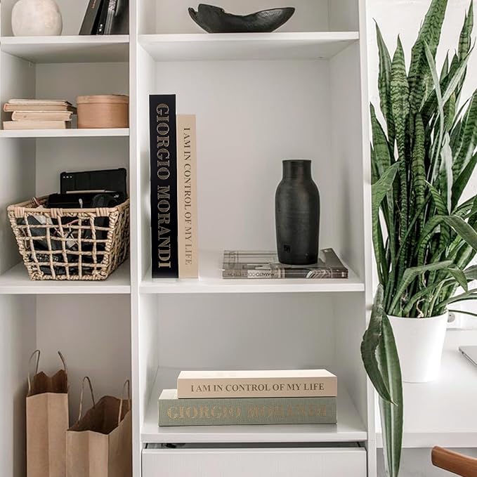 Aesthetic Decorative Books - Set of 2 Fake/Faux Book Box for Coffee Table Entryway Dining Room Bookshelf Console Bedside Decor, Book Decor Aesthetic for Decorative Keepsake Box & Photo Storage