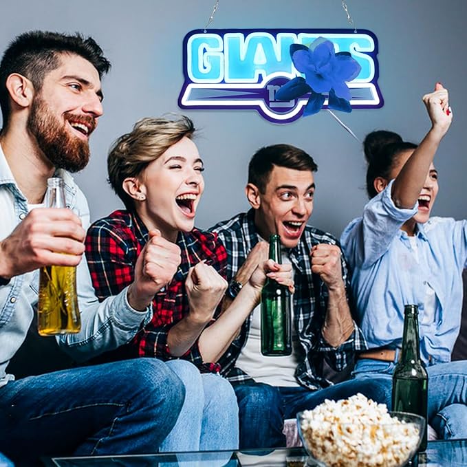 JFLLamp New York Football Neon Signs for Wall Decor Neon Lights for Business Led Signs Suitable for Man Cave Restaurant Office Bar Pub Led Art 5V Power Adapter