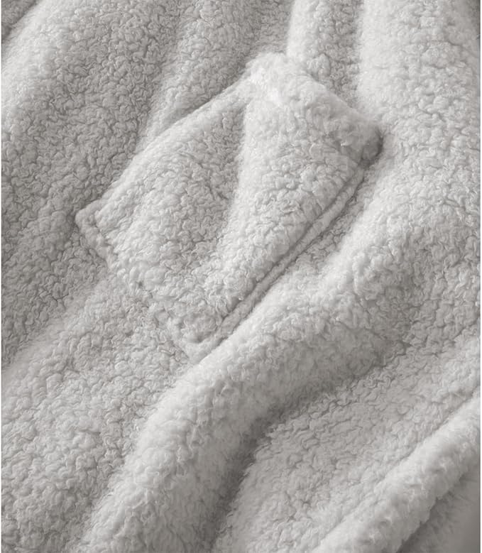 Wearable Blanket Sherpa Poncho Office Work Warm Cozy Shawl Blanket,Plush Cape Wrap for Adults