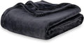 Berkshire Blanket Classic VelvetLoft® Solid Bed Blanket,Twin Size Bed Blanket,Lightweight Soft Fuzzy Plush Blanket for Bed and Couch,Black,60x92 Inches