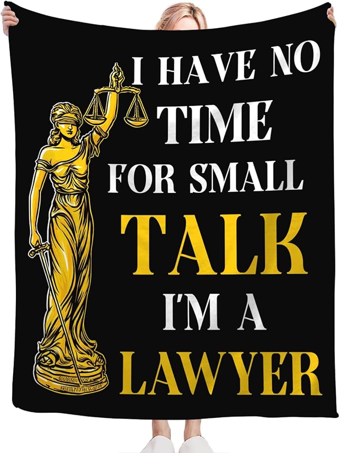 Lawyer Gifts Blanket for Girls Women Boys Men Adults Kids Soft Cozy Fleece Legal Lady Justice Throw Blankets Warm Flannel Plush Lightweight Decor for Couch Bed Sofa 60"X50"