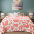 Richave Fleece Cow Print Blanket for All Season - Premium Lightweight Anti-Static Pink and Ivory Twin/Twin XL Size Extra Long Blankets,Bedroom Decor 66" x 90"(Pink Cow)