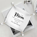 Mom Gifts Leather Jewelry Valet Tray,I Love You Mom Gift from Son Daughter PU Leather Catchall Beside Caddy Nightstand Organizer Tray for Jewelry Rings Watches Keys and Accessories,7.8x7.8inch