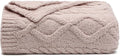 bearberry Plush Fleece Blanket Ultra Cozy & Warm Cable Knit - Machine Washable Throw for Living Room, Bedroom, Office | Lightweight Fuzzy Blanket for Adults, Kids, Pets (Beige, 40”x50”)