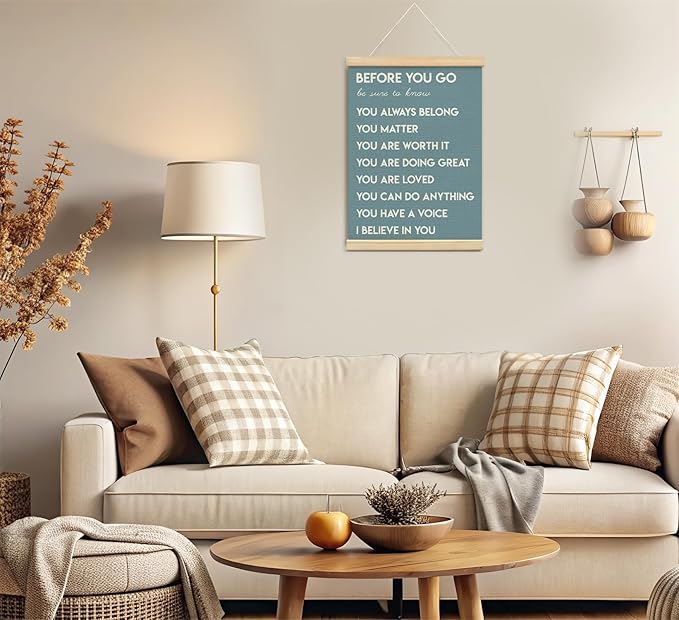 Mental Health Positive Affirmations Inspirational Wall Art Decor, Therapist Nurse Office Signs Wall Art Decor For Office Kids Teen Girls Room Bedroom Playroom Wall Decor Wood Posters Framed（blue）