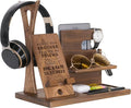Personalized Headphone Organizer for Brother from Sister Family - Unique Desk Station Gift Ideas for Him to Keep All Personal Items Organized on Birthday, Xmas, Anniversary, Thanksgiving