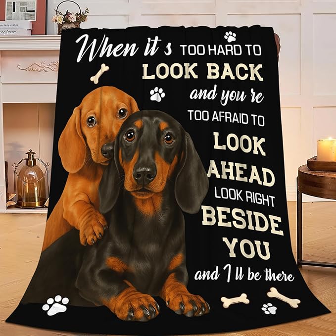 Dachshund Blanket for Girls Women Boys Men Adults Kids Soft Cozy Fleece Wiener Dog Throw Blankets Sausage Dog Lovers Gifts Warm Flannel Plush Lightweight Decor for Couch Bed Sofa 50"X40"