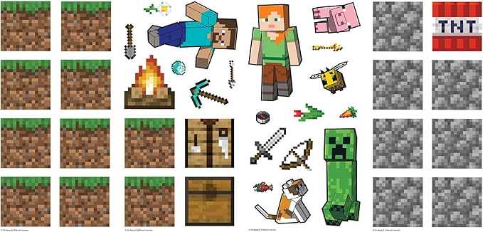 RoomMates Minecraft Blocks Build Your Own Wall Decals, RMK5581SCS