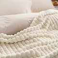 PHF Luxury Soft Fleece Blanket Queen Size, No Shed No Pilling, 380GSM Fluffy Cozy Throw Blankets for Bed, 90"x90", Lightweight Warm Bedding for Home Decor, Ideal Gift for Women, Cream