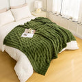 YUSOKI Luxury 3D Bubble Light Weighted Throw Blanket 2.8lb,All Ages,Home Decoration, (Olive Green,60 * 80inches)