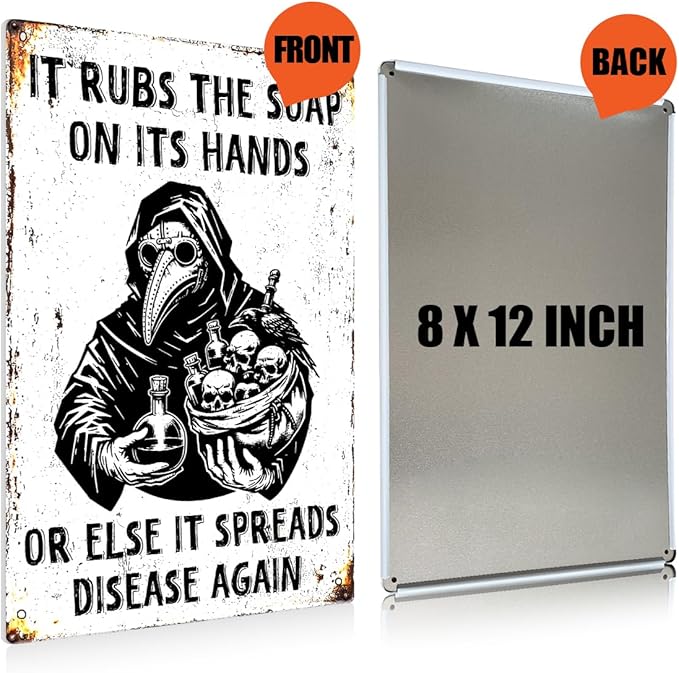 Funny Gothic Tin Home Decor Wall Decor Guest Wall Decor Art Metal Tin Sign In The Bathroom Bedroom 8 X 12 Inch