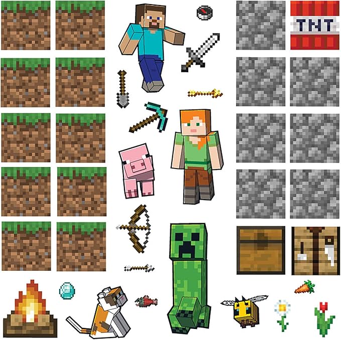 RoomMates Minecraft Blocks Build Your Own Wall Decals, RMK5581SCS