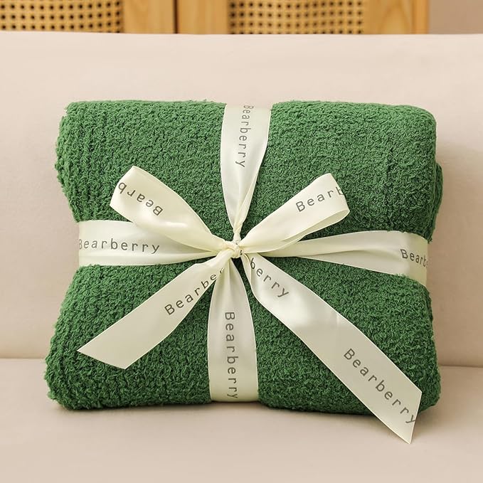 bearberry Super Soft Fluffy Throw Blanket Lightweight Cozy Warm Throw Blankets for Couch Bed Sofa All Season (Avocado Green, 50”x60”)