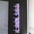Exclusive U-Shaped 7-Tier Compact Narrow Wall Shelf Unit with RGB Lighting, Modern Vertical Shelf for Vanity, Ideal for Anime Figures, Perfumes, Cosmetics, Collectibles,White