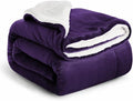 IR Imperial Rooms Sherpa Fleece Throw Blanket Twin Size for Couch - Thick and Warm Fluffy Purple Blankets for Winter, Soft and Fuzzy Twin Blanket for Bed, 60x80 Inches