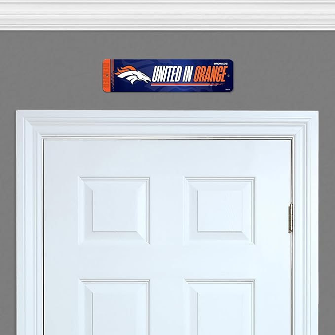 Rico Industries NFL Football Metal Street Sign 4" x 15" Home Décor - Bedroom - Office
