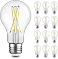 TJOY 12 Pack A19 Vintage LED Edison Bulbs, Dimmable, 60W Equivalent, High Brightness 4000K Natural White, 8W E26 Standard Base, 800 Lumens, CRI80+, Clear Glass Filament Bulb for Home, Farmhouse