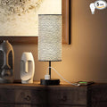 Table Lamp for Bedroom with Touch Control,Bedside Lamp with USB C+A Charging Ports& AC Outlets, Adjustable 3color LED Light for Home Decor/Nightstand/Bedroom/Office,Included Bulb