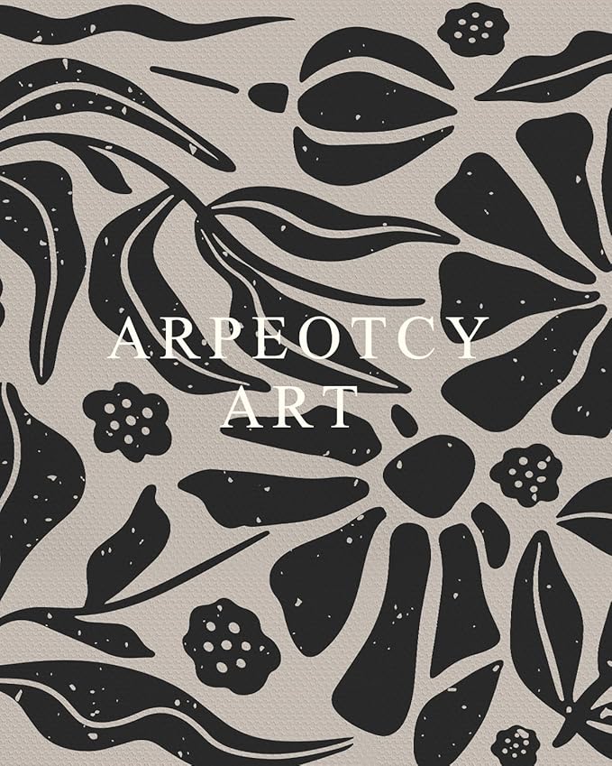 ARPEOTCY Extra Large Vintage Framed Wall Art, 36x54 Inch Black and White Abstract Hanging Framed Wall Art, Large Minimalist Black Floral Canvas Home Decor for Living Room Bedroom Office