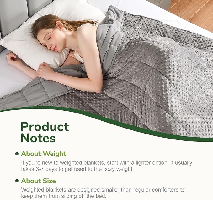Sivio Weighted Blankets for Adults, Soft Minky Heavy Blanket for Calm Sleeping, King Size Breathable Weighted Throw Blanket for Men and Women, Grey, 80 x 87in, 20lbs