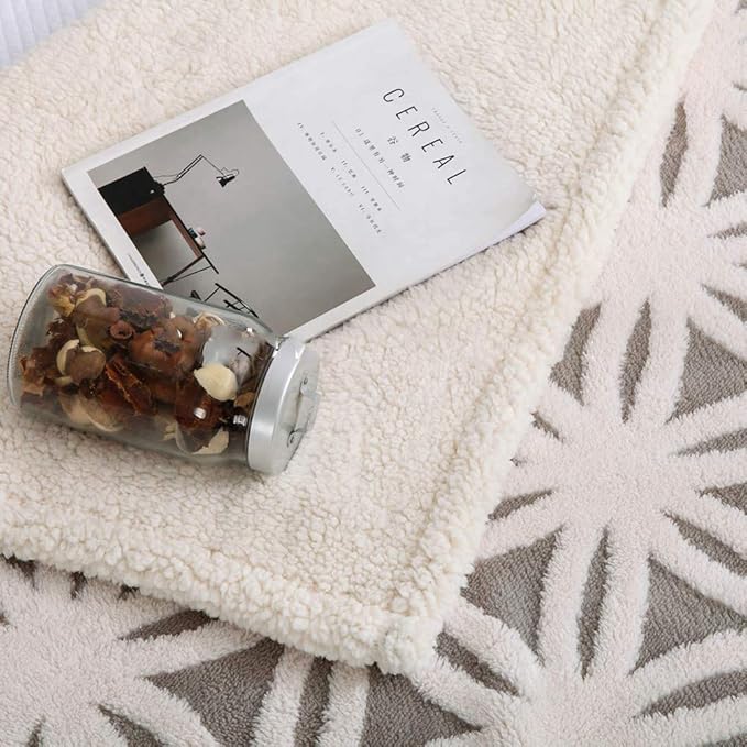 LOMAO Sherpa Fleece Blanket Easter Gifts for Mom Cozy Soft Throw Blanket for Women Men Dual Sided Couch Sofa Bed Blanket (Grey, 90''x90'')