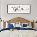 Surfapans And So Together They Built A Life They Loved Wall Decor 40”X15” Large Framed Farmhouse Wood Sign for Bedroom Above Bed Living Room Over Bed Wall Art Modern Hanging Decoration (Wood)