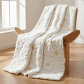 Horaldaily Spring Summer Blanket Throw, White Sunflower Soft Fuzzy Plush Faux Fur Cozy Blankets for Couch Sofa Bed Lounging, Ideal Gifts for Kids Adults Wife Self, 50x60