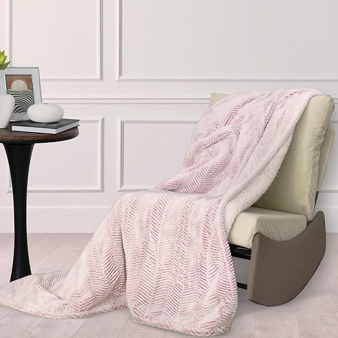 Heated Blanket Electric Blanket 50" x 60" - Cozy Soft Heated Throw with 5 Heating Levels & 3 Hours Auto Off,Machine Washable,ETL & FCC Certification(Frosty Pink)