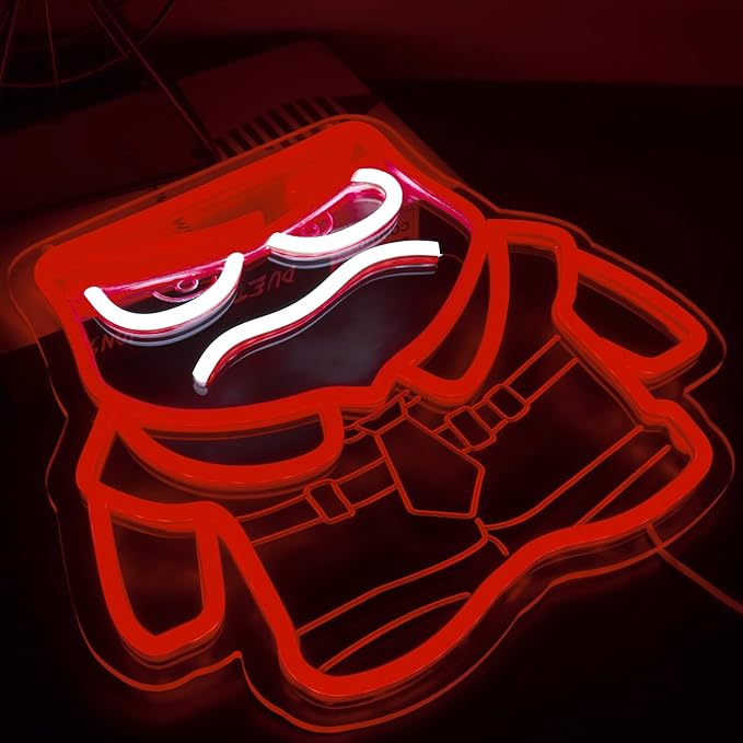 Cartoon Anime Neon Sign for Wall Decor Dimmable Cartoon Anger Neon Light Sign, LED Anger Neon Light for Bedroom Birthday Christmas Party Gifts10.9 * 12.2Inch