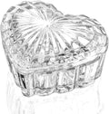 kanpura Clear Glass Jewelry Box Heart Shape Cute Box for Storage Ring Earring Trinket Vintage Decorative Glass Jar with Lid Christmas Gift for Women, Mom
