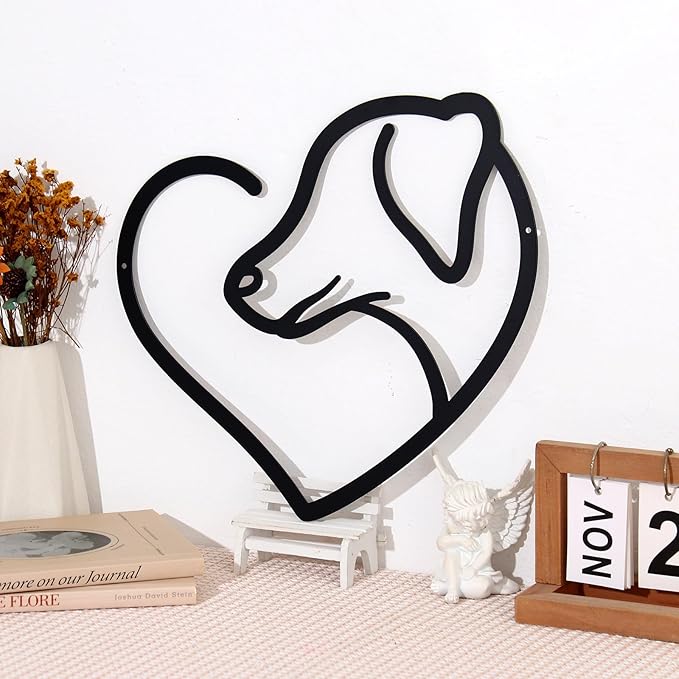 Bnesi Infinity Heart Metal Wall Art Love Signs for Home Decor Black Wall Decor Above Bed Wall Decor Minimalist Wall Art for Living Room Bedroom Bathroom Kitchen (Style C)