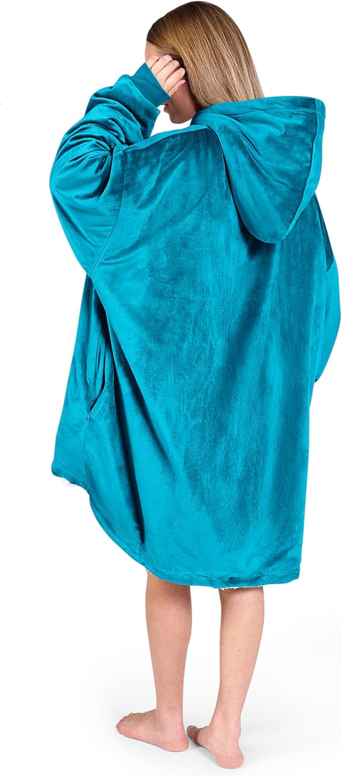Bare Home Wearable Blanket Hoodie - Soft Plush Sherpa - Warm and Cozy - Oversized Wearable Blanket - Adult & Kid Sizes