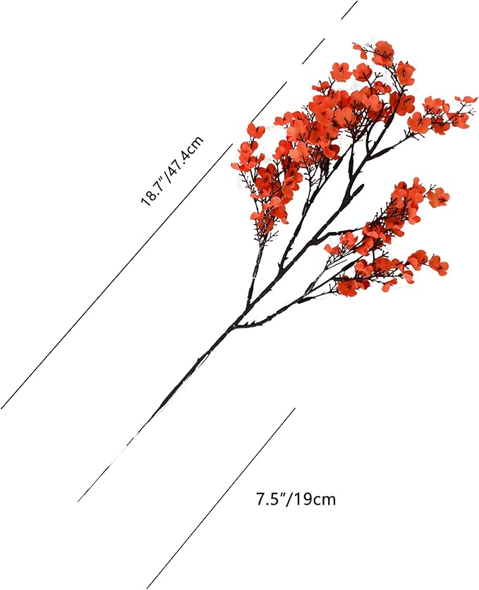 Mandy's Coral Artificial Baby’s Breath Flowers 6 Bundles Silk Gypsophila, 18.5 Inch European Style Modern Home Decor Centerpiece, Neutral Wedding Flower Arrangements