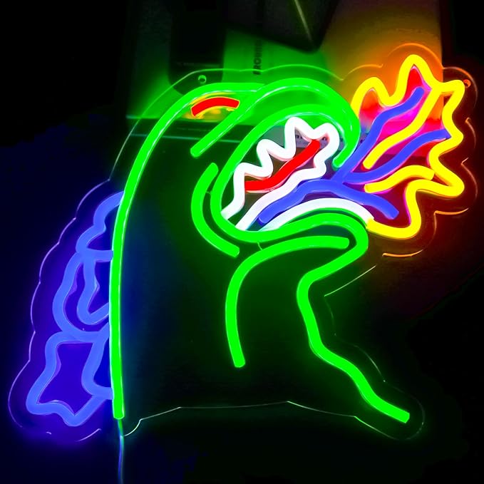 Monster Neon Sign for Wall Decor,Dinosaur Dimmable Neon Sign for Gaming Room Boys Room Decor，Powered by USB 14.3 * 12.2inch,Birthday Party Christmas Gifts