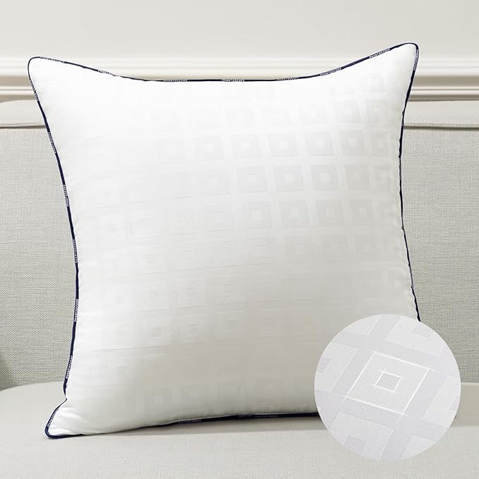 Phantoscope 20x20 Pillow Insert - Throw Pillow Inserts with 100% Cotton Jacquard Cover - 20 Inch Bed and Couch Pillows Square Form Throw Pillows, Pack of 1
