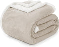 BEAUTEX Sherpa Beige Cream Fleece Throw Blankets, Soft Fluffy Flannel Plush Blanket and Throw, Fuzzy Cozy Cuddle Blankets for Couch Bed Sofa Adults (50" x 60")
