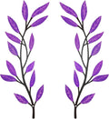 AHYS Metal Tree Leaf Wall Decor 2 PCS Rustic Vine Branch Leaf Wall Art for Living Room Bedroom Bathroom Decorations - Purple