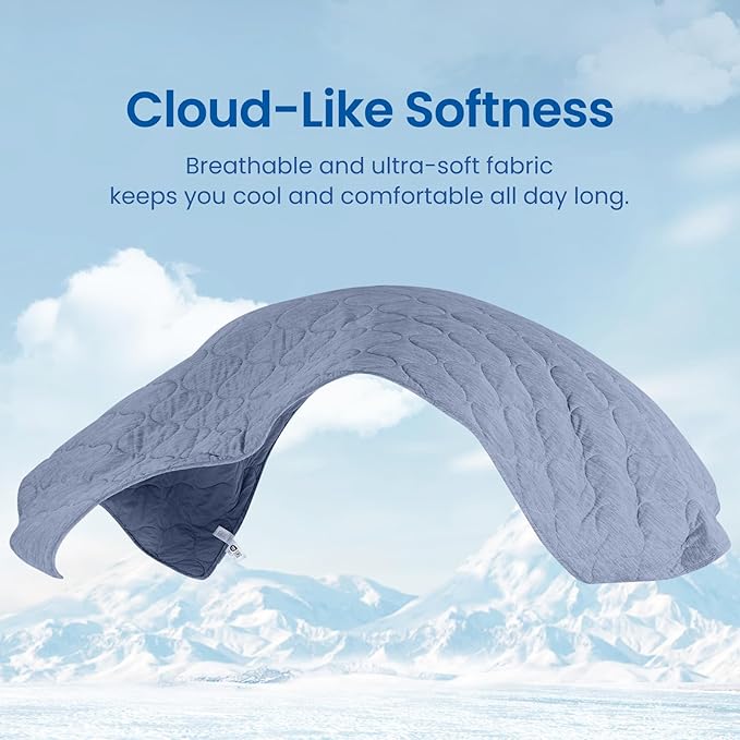 Cozy Bliss Cooling Dual-Sided Blanket for Hot Sleepers, Q-Max>0.46 Lightweight Soft Breathable Bed Blanket, Double Side Cooling Throw for Night Sweats (Denim Blue, 60"x80")