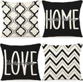 YCOLL Farmhouse Pillow Covers 18x18 Set of 4 Throw Pillow Covers Rustic Linen Decorative Pillows Square Cushion Covers for Couch Sofa Bedroom Home Decor